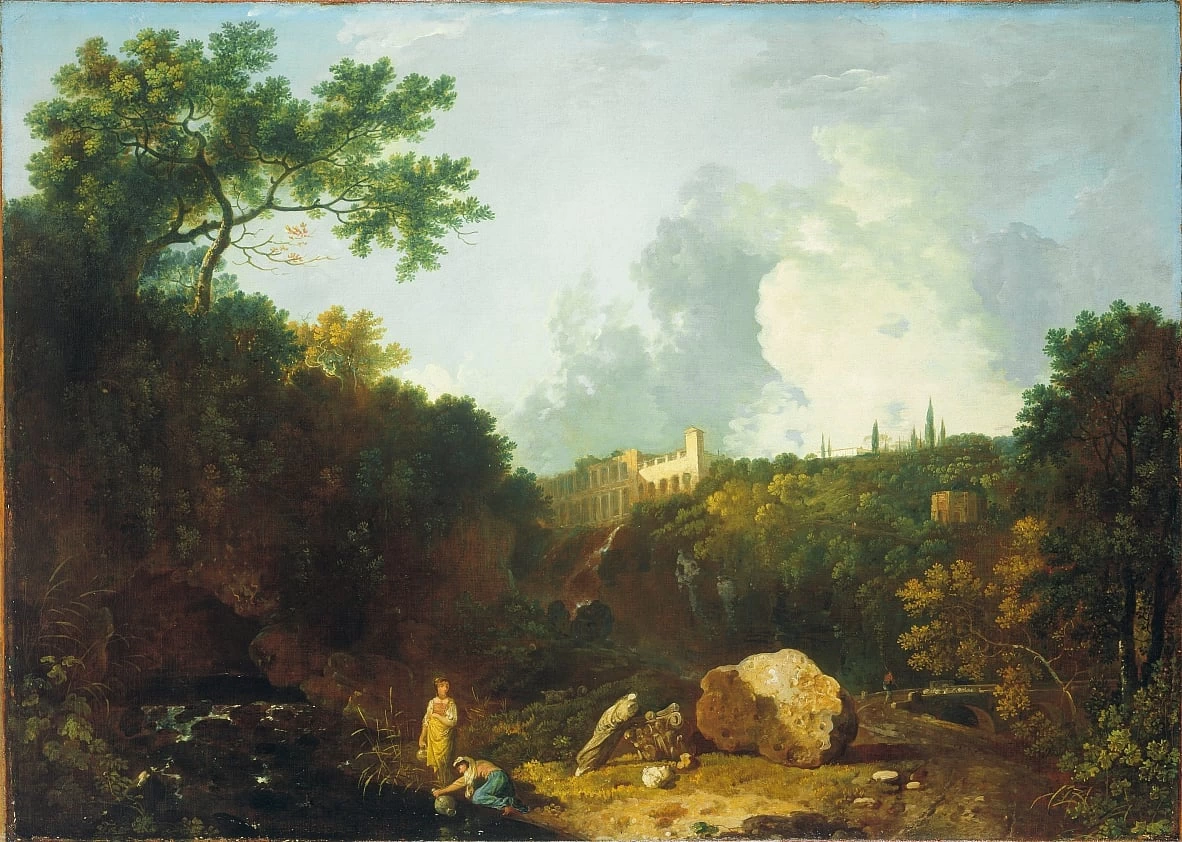 Vista in lontananza di Villa Mecenate a Tivoli
